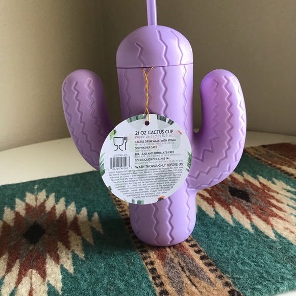 NWT Purple Cactus Sipper Cup - Picture 3 of 4